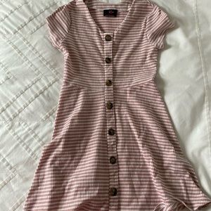 girls pink striped dress
